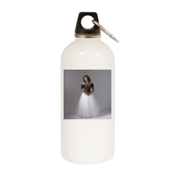 Minnie Driver White Water Bottle With Carabiner