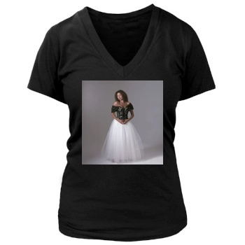 Minnie Driver Women's Deep V-Neck TShirt