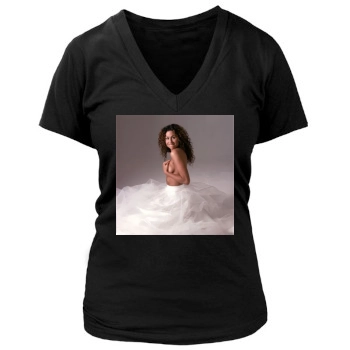 Minnie Driver Women's Deep V-Neck TShirt