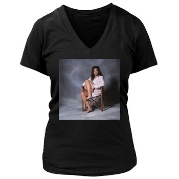 Minnie Driver Women's Deep V-Neck TShirt