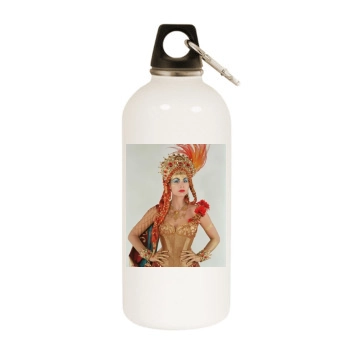 Minnie Driver White Water Bottle With Carabiner