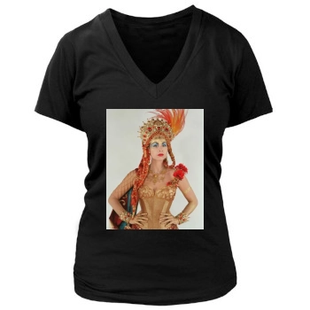 Minnie Driver Women's Deep V-Neck TShirt