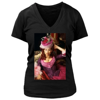 Minnie Driver Women's Deep V-Neck TShirt