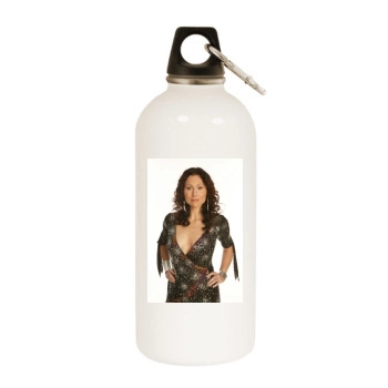 Minnie Driver White Water Bottle With Carabiner