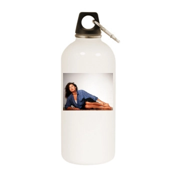 Minnie Driver White Water Bottle With Carabiner