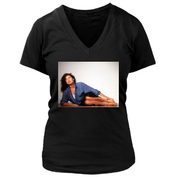 Minnie Driver Women's Deep V-Neck TShirt