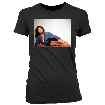 Minnie Driver Women's Junior Cut Crewneck T-Shirt