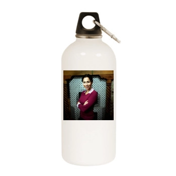 Minnie Driver White Water Bottle With Carabiner