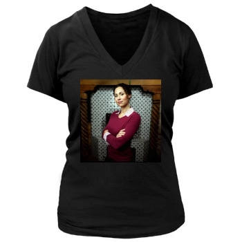 Minnie Driver Women's Deep V-Neck TShirt