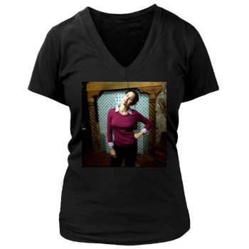 Minnie Driver Women's Deep V-Neck TShirt