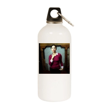 Minnie Driver White Water Bottle With Carabiner