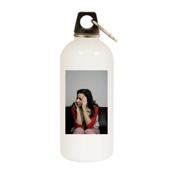 Minnie Driver White Water Bottle With Carabiner