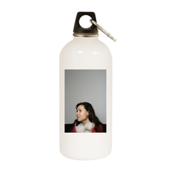 Minnie Driver White Water Bottle With Carabiner