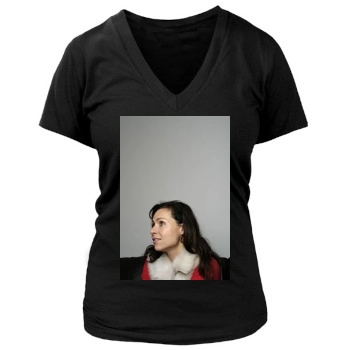 Minnie Driver Women's Deep V-Neck TShirt