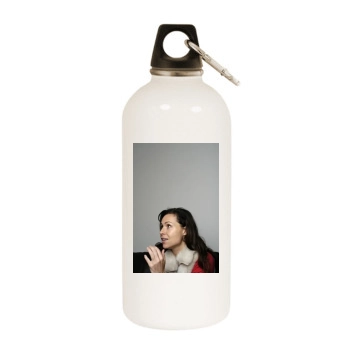 Minnie Driver White Water Bottle With Carabiner