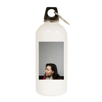 Minnie Driver White Water Bottle With Carabiner