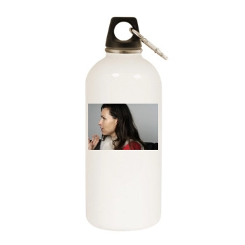 Minnie Driver White Water Bottle With Carabiner