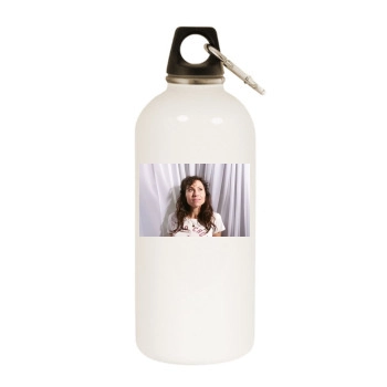 Minnie Driver White Water Bottle With Carabiner