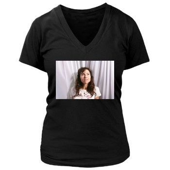 Minnie Driver Women's Deep V-Neck TShirt