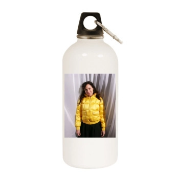 Minnie Driver White Water Bottle With Carabiner