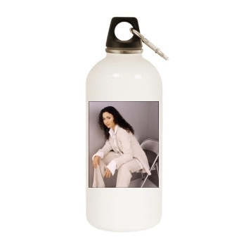 Minnie Driver White Water Bottle With Carabiner