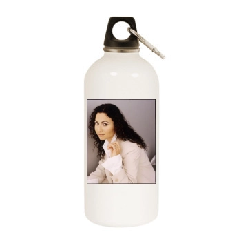 Minnie Driver White Water Bottle With Carabiner