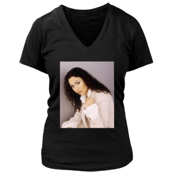 Minnie Driver Women's Deep V-Neck TShirt