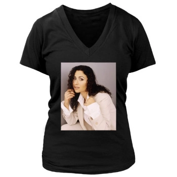 Minnie Driver Women's Deep V-Neck TShirt