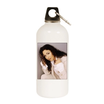 Minnie Driver White Water Bottle With Carabiner