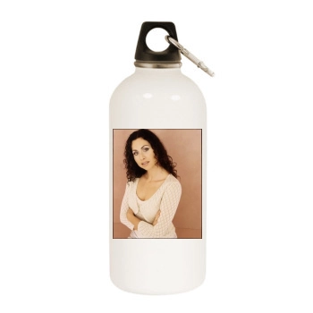 Minnie Driver White Water Bottle With Carabiner