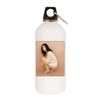 Minnie Driver White Water Bottle With Carabiner