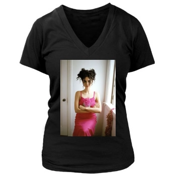 Minnie Driver Women's Deep V-Neck TShirt