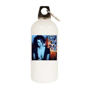 Minnie Driver White Water Bottle With Carabiner