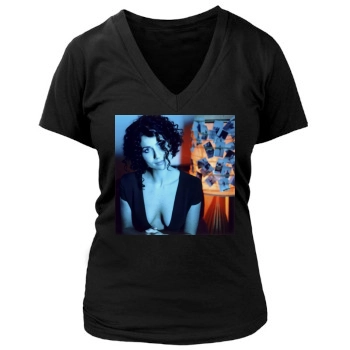 Minnie Driver Women's Deep V-Neck TShirt