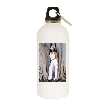 Sofia Milos White Water Bottle With Carabiner