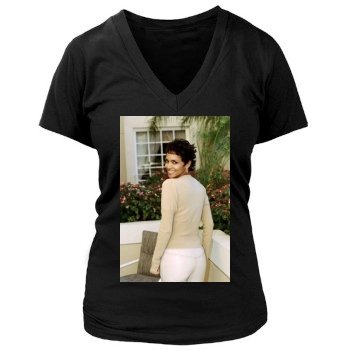 Halle Berry Women's Deep V-Neck TShirt