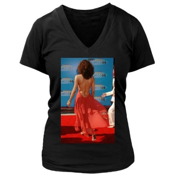 Halle Berry Women's Deep V-Neck TShirt