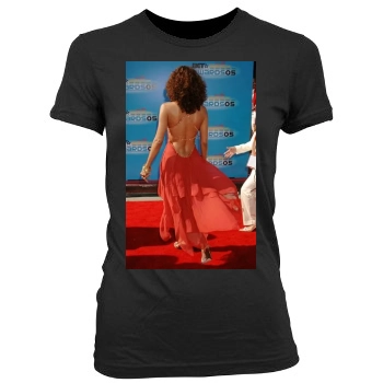 Halle Berry Women's Junior Cut Crewneck T-Shirt