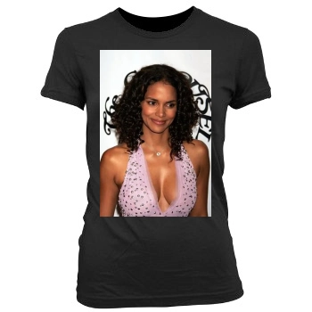 Halle Berry Women's Junior Cut Crewneck T-Shirt