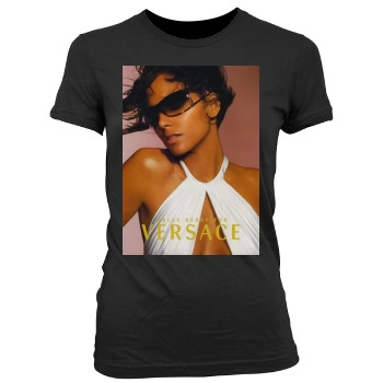 Halle Berry Women's Junior Cut Crewneck T-Shirt