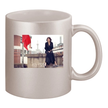 Sophie Marceau 11oz Metallic Silver Mug