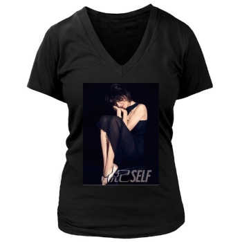 Sophie Marceau Women's Deep V-Neck TShirt