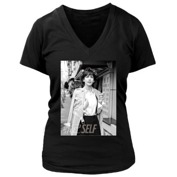 Sophie Marceau Women's Deep V-Neck TShirt