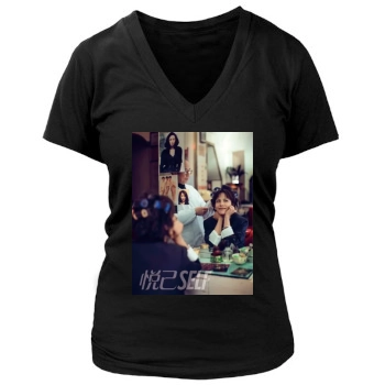 Sophie Marceau Women's Deep V-Neck TShirt