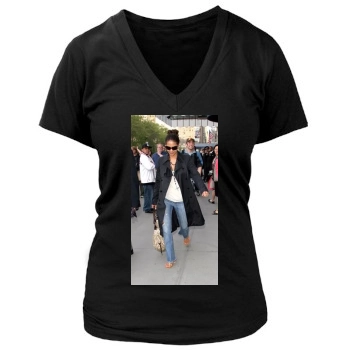 Halle Berry Women's Deep V-Neck TShirt