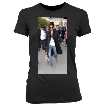 Halle Berry Women's Junior Cut Crewneck T-Shirt