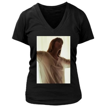 Sophie Marceau Women's Deep V-Neck TShirt