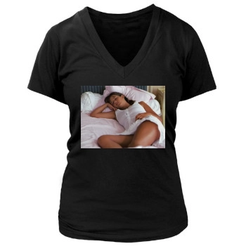 Sophie Marceau Women's Deep V-Neck TShirt