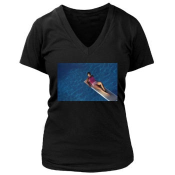 Sophie Marceau Women's Deep V-Neck TShirt