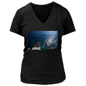 Sophie Marceau Women's Deep V-Neck TShirt